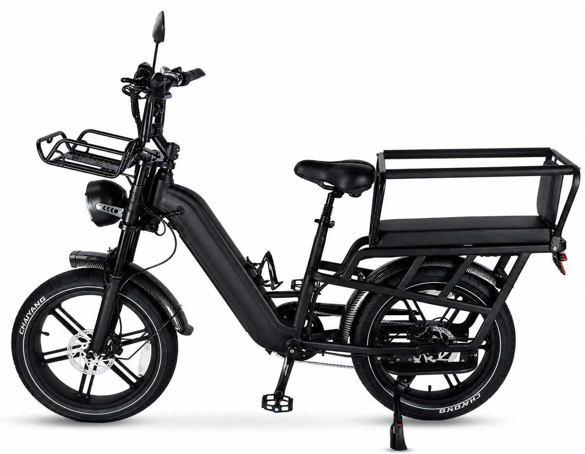 Evolve Crew black utility cargo e-bike
